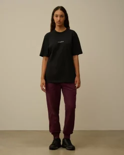 T-shirts & Polo<C.P. Company 30/1 Jersey Printed Logo T-Shirt Black
