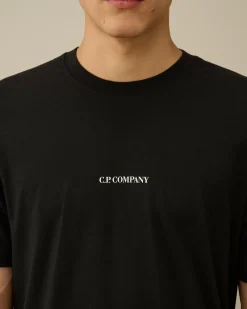 T-shirts & Polo<C.P. Company 30/1 Jersey Printed Logo T-Shirt Black