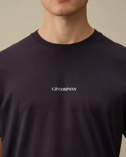 T-shirts & Polo<C.P. Company 30/1 Jersey Printed Logo T-Shirt Nightshade – Purple