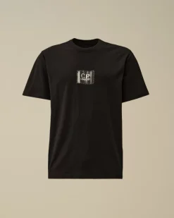 T-shirts & Polo<C.P. Company 30/1 Jersey Small Logo Label T-Shirt Black