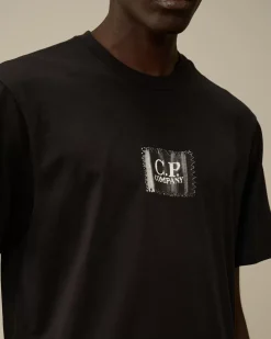 T-shirts & Polo<C.P. Company 30/1 Jersey Small Logo Label T-Shirt Black