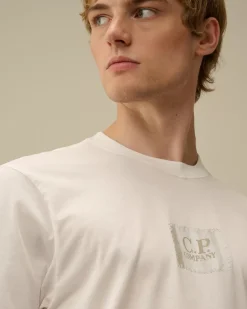 T-shirts & Polo<C.P. Company 30/1 Jersey Small Logo Label T-Shirt Gauze White