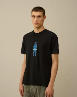 T-shirts & Polo<C.P. Company 30/1 Jersey Waffled British Sailor T-Shirt Black