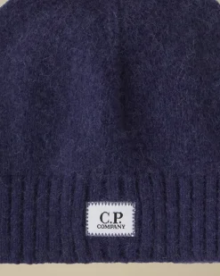 Hats<C.P. Company Alpaca Soft Logo Beanie Estate Blue