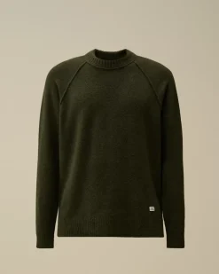 Jumpers<C.P. Company Alpaca Wool Crewneck Knit Grape Leaf – Green