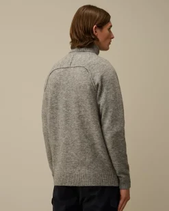 Jumpers<C.P. Company Alpaca Wool Turtleneck Knit Graphite Melange – Grey