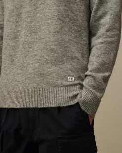 Jumpers<C.P. Company Alpaca Wool Turtleneck Knit Graphite Melange – Grey