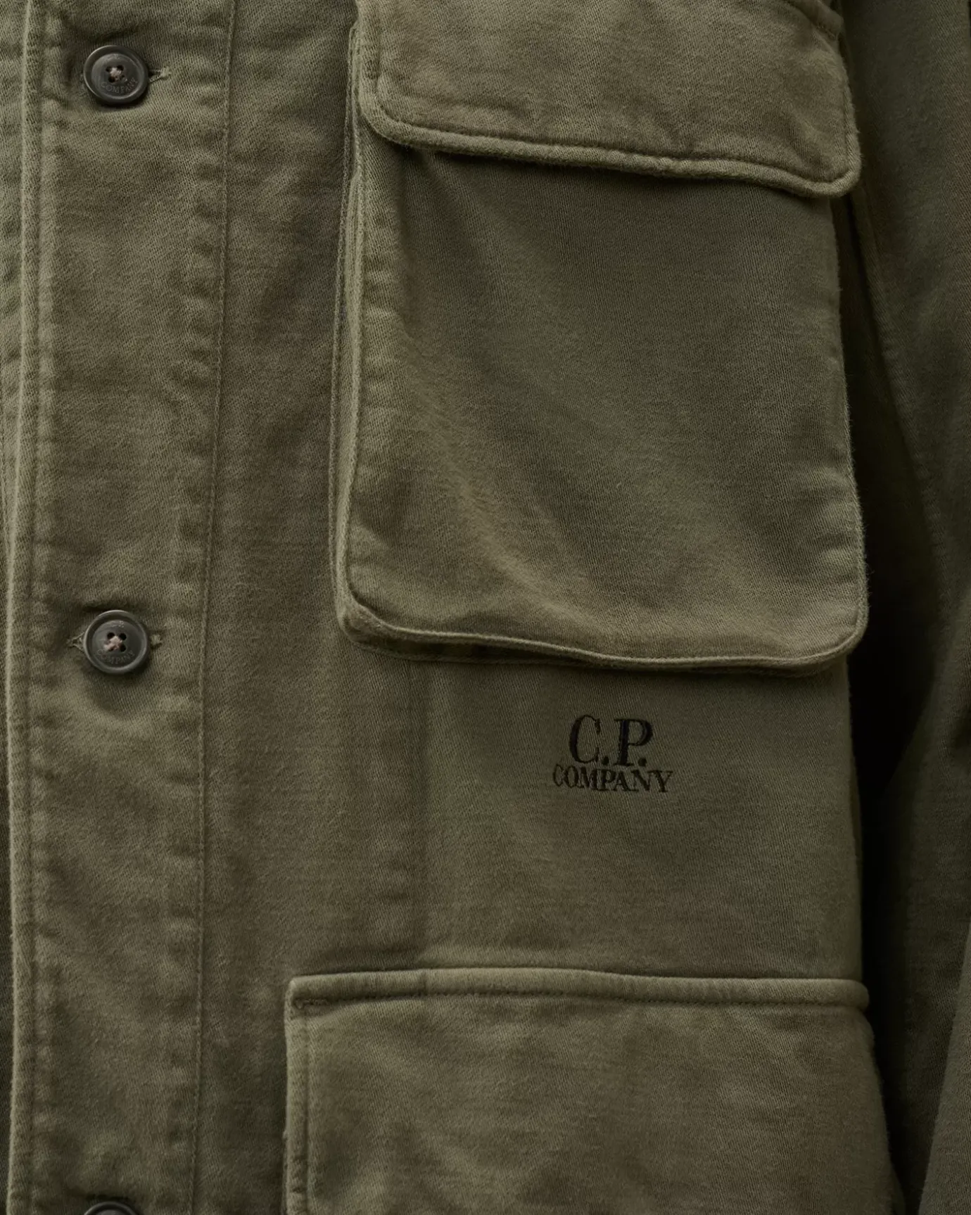Overshirt<C.P. Company Armored Stretch Satin Buttoned Overshirt Grape Leaf – Green