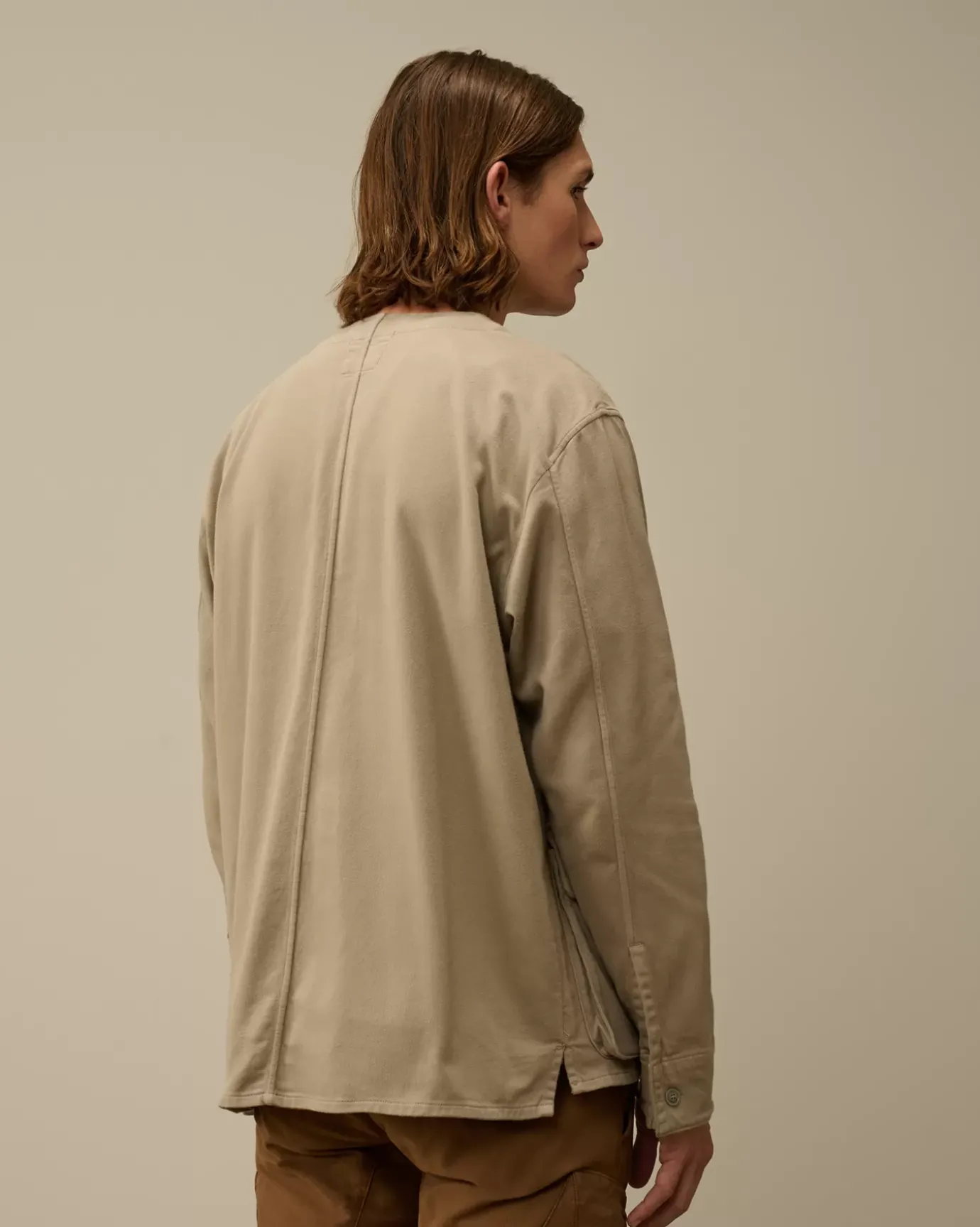 Overshirt<C.P. Company Armored Stretch Satin Buttoned Overshirt Vintage Khaki – Beige