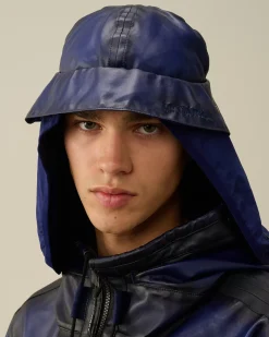 Hats<C.P. Company Bi-Film Neck Flap Bucket Hat Estate Blue