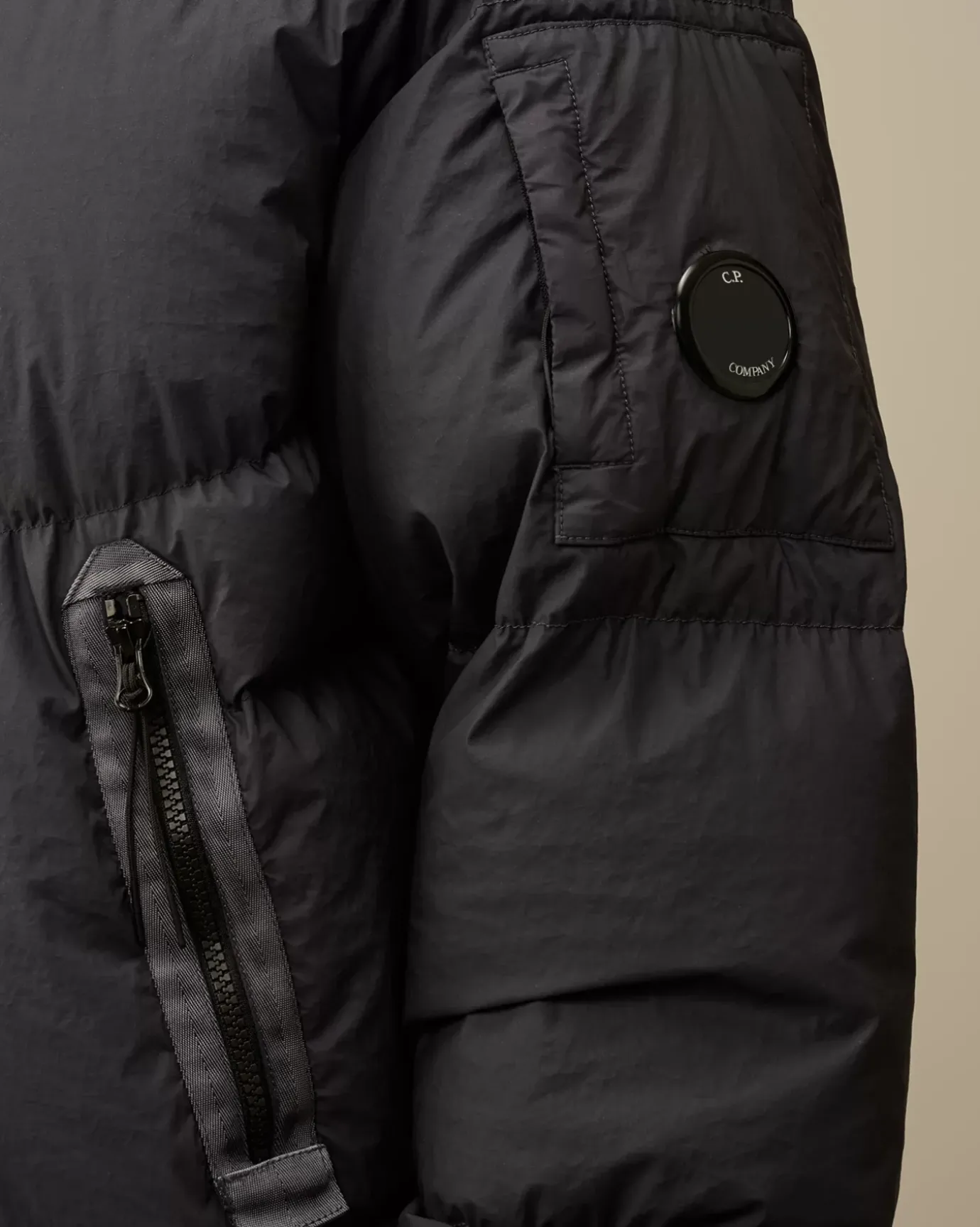 Jacket & Coats<C.P. Company Bi-TM Hooded Down Jacket Black Sand