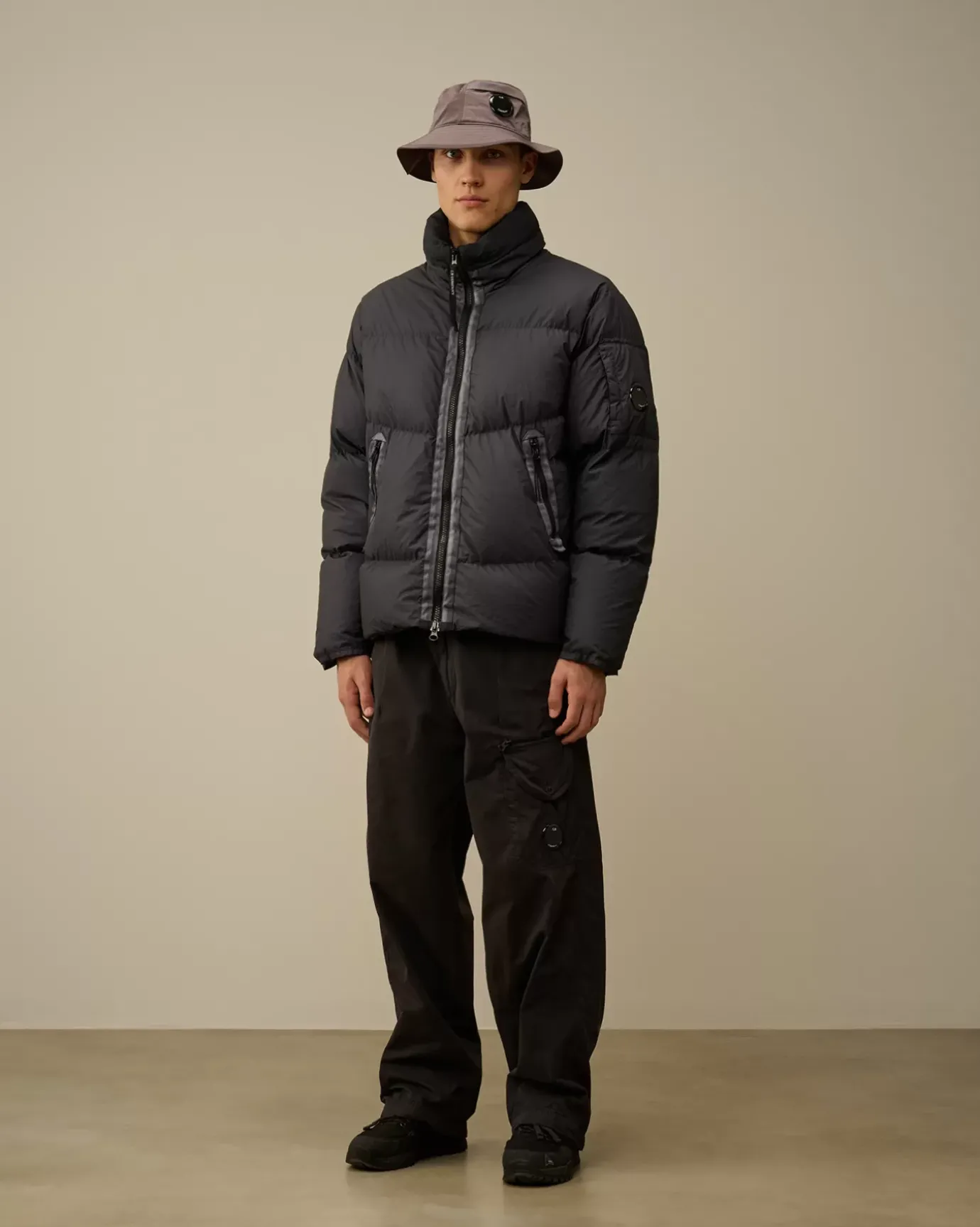 Jacket & Coats<C.P. Company Bi-TM Hooded Down Jacket Black Sand