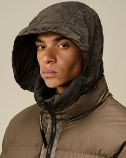 Jacket & Coats<C.P. Company Bi-TM Hooded Down Jacket Walnut – Beige