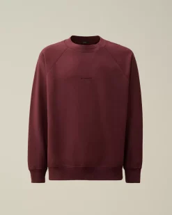 Sweatshirts<C.P. Company Brushed and Emerized Diagonal Fleece Logo Crew Neck Sweatshirt Potent Purple