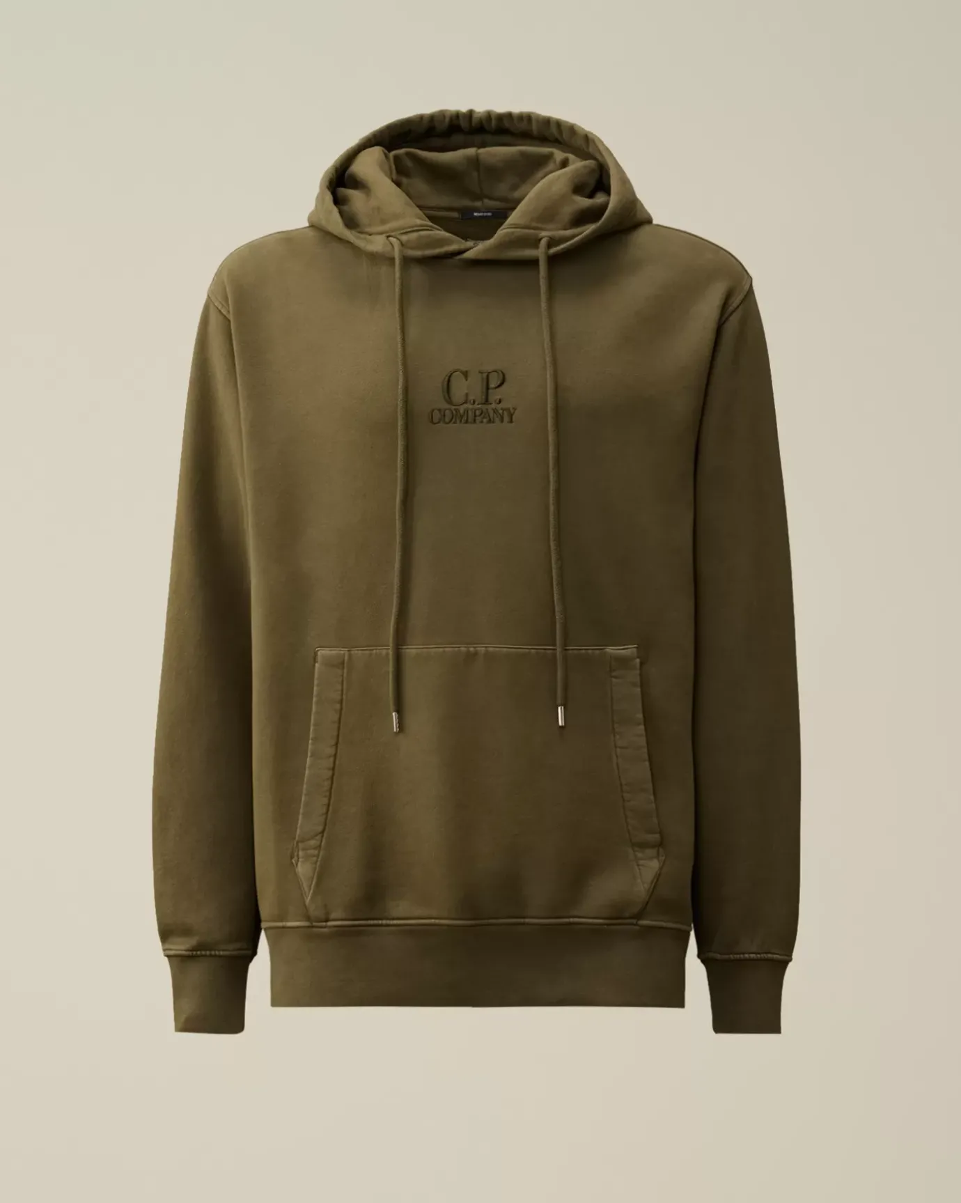 Sweatshirts<C.P. Company Brushed and Emerized Diagonal Fleece Logo Hooded Sweatshirt Grape Leaf – Green