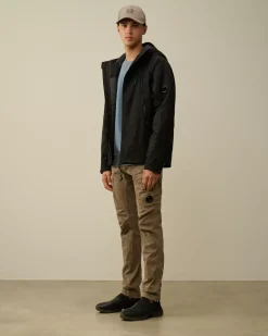 Sweatshirts<C.P. Company Brushed and Emerized Diagonal Fleece Logo Crew Neck Sweatshirt Flint Stone – Blue