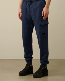 Tracksuits & Shorts<C.P. Company Brushed and Emerized Diagonal Fleece Cargo Sweatpants Estate Blue