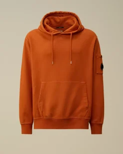 Sweatshirts<C.P. Company Brushed and Emerized Diagonal Fleece Lens Hooded Sweatshirt Bombay Brown