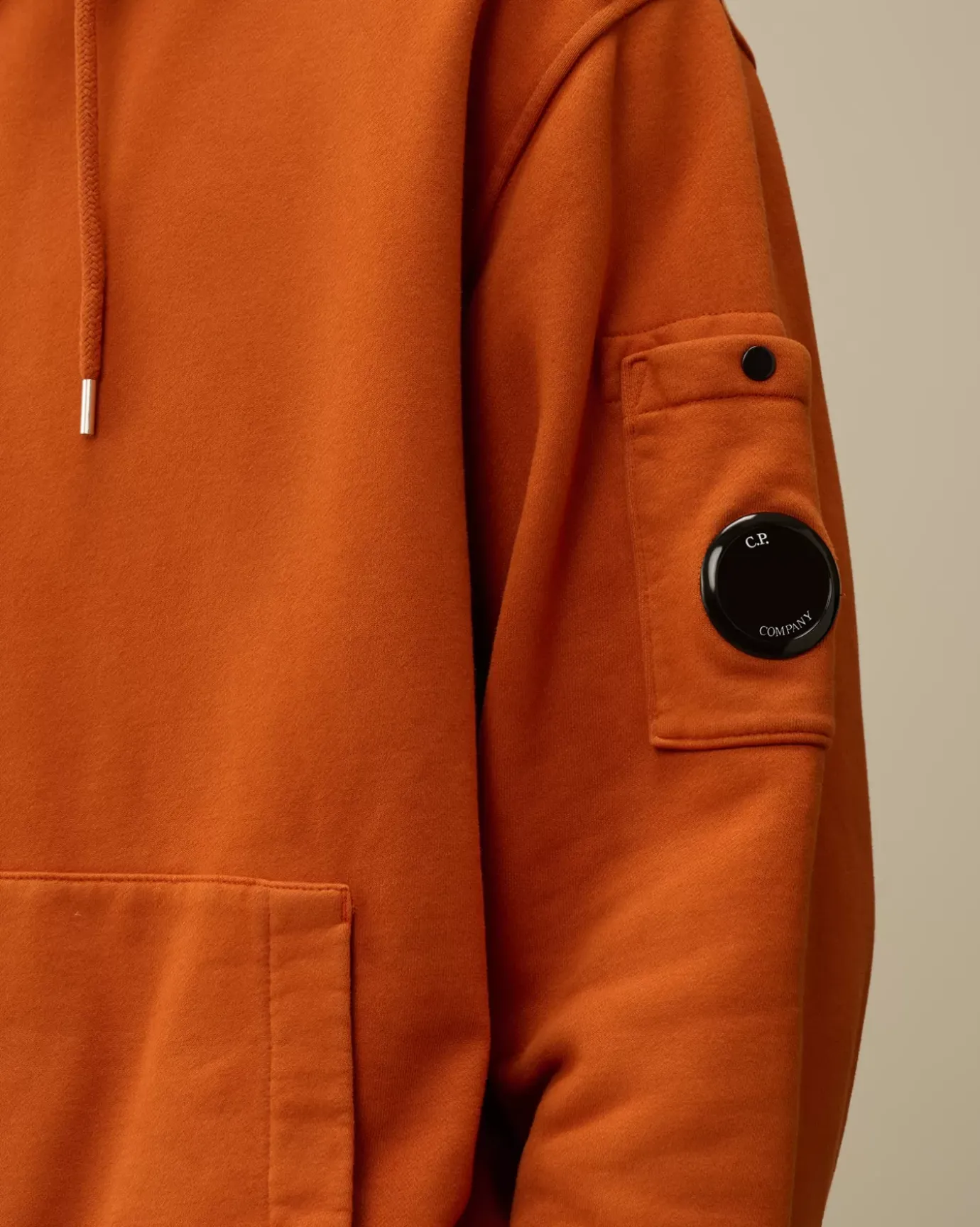 Sweatshirts<C.P. Company Brushed and Emerized Diagonal Fleece Lens Hooded Sweatshirt Bombay Brown