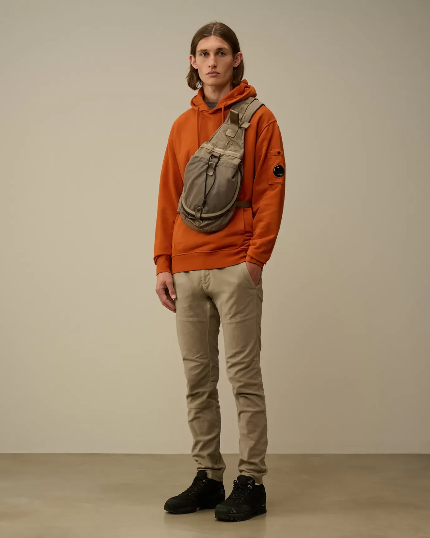 Sweatshirts<C.P. Company Brushed and Emerized Diagonal Fleece Lens Hooded Sweatshirt Bombay Brown