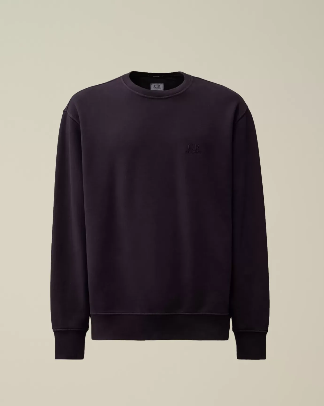 Sweatshirts<C.P. Company Brushed and Emerized Diagonal Fleece Logo Crew Neck Sweatshirt Nightshade – Purple