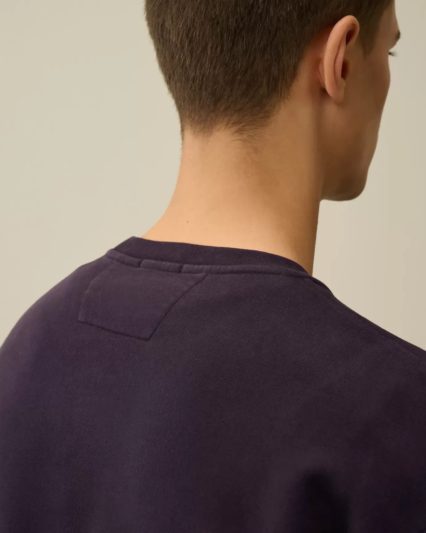 Sweatshirts<C.P. Company Brushed and Emerized Diagonal Fleece Logo Crew Neck Sweatshirt Nightshade – Purple