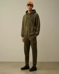 Tracksuits & Shorts<C.P. Company Brushed and Emerized Diagonal Fleece Cargo Sweatpants Grape Leaf – Green