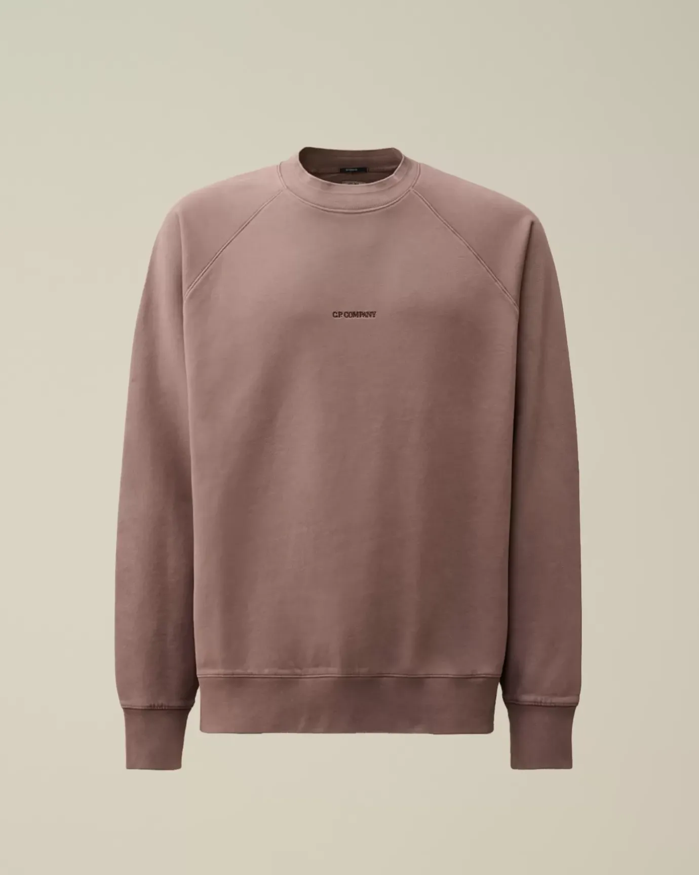 Sweatshirts<C.P. Company Brushed and Emerized Diagonal Fleece Logo Crew Neck Sweatshirt Purple Dove