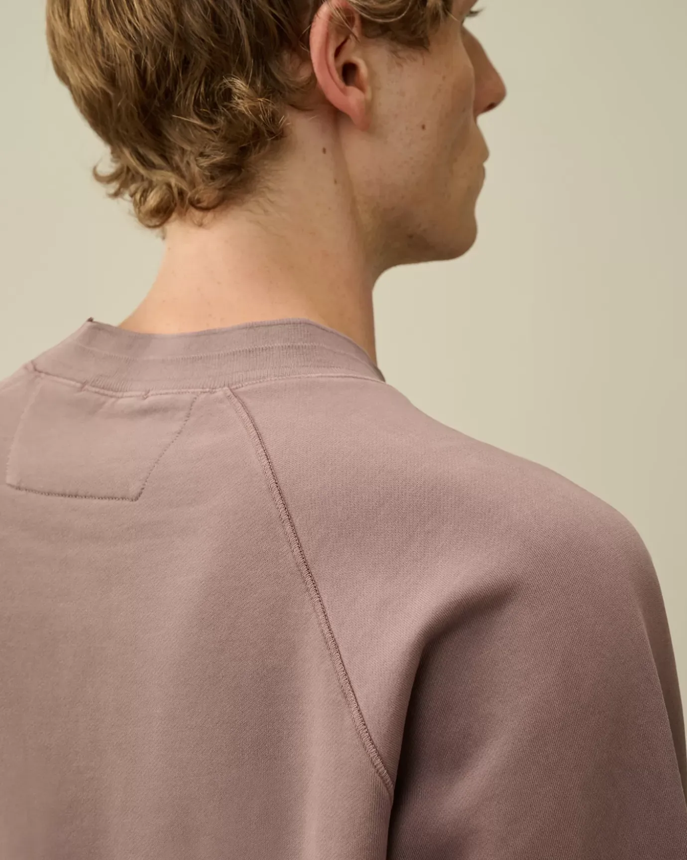 Sweatshirts<C.P. Company Brushed and Emerized Diagonal Fleece Logo Crew Neck Sweatshirt Purple Dove