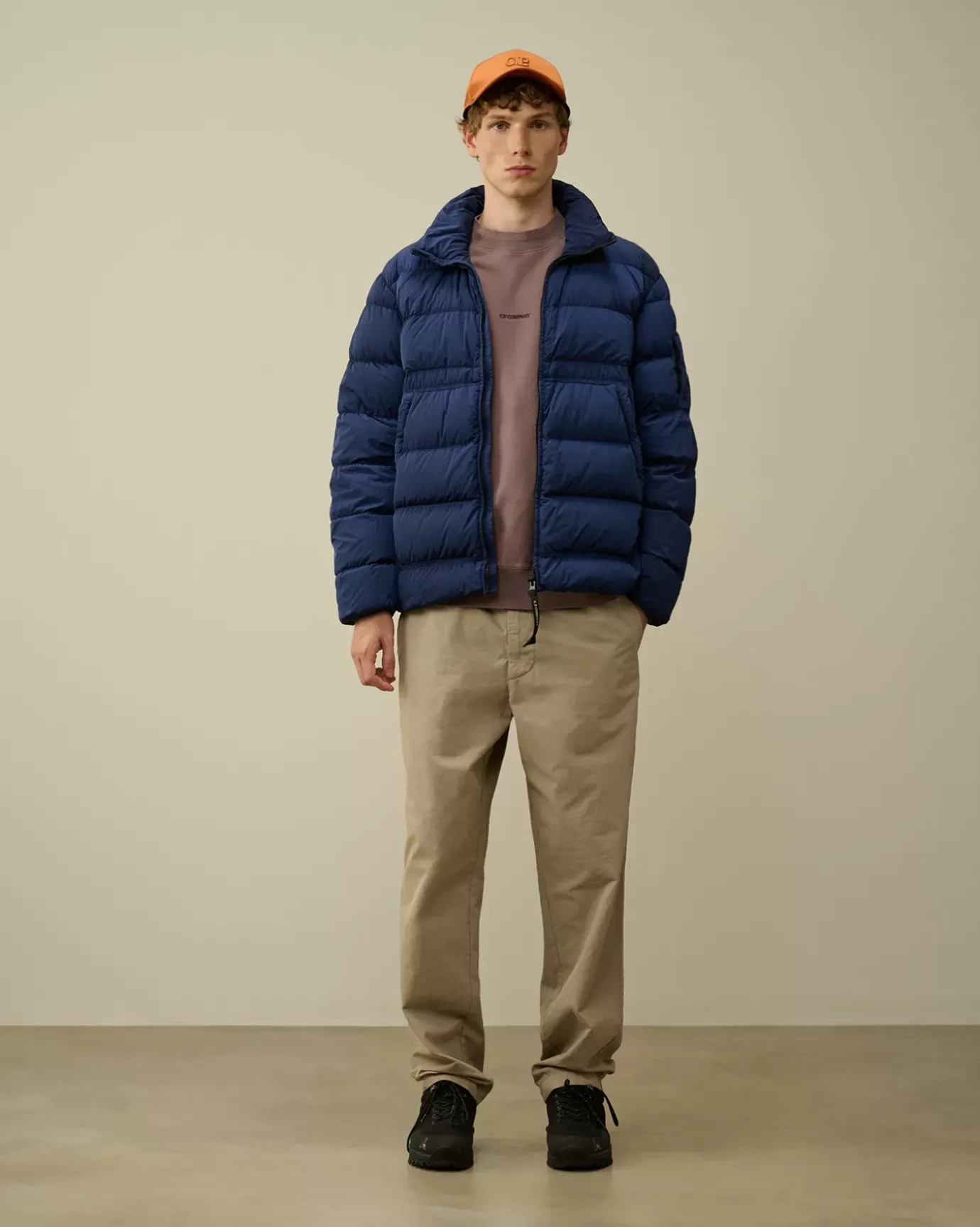 Sweatshirts<C.P. Company Brushed and Emerized Diagonal Fleece Logo Crew Neck Sweatshirt Purple Dove