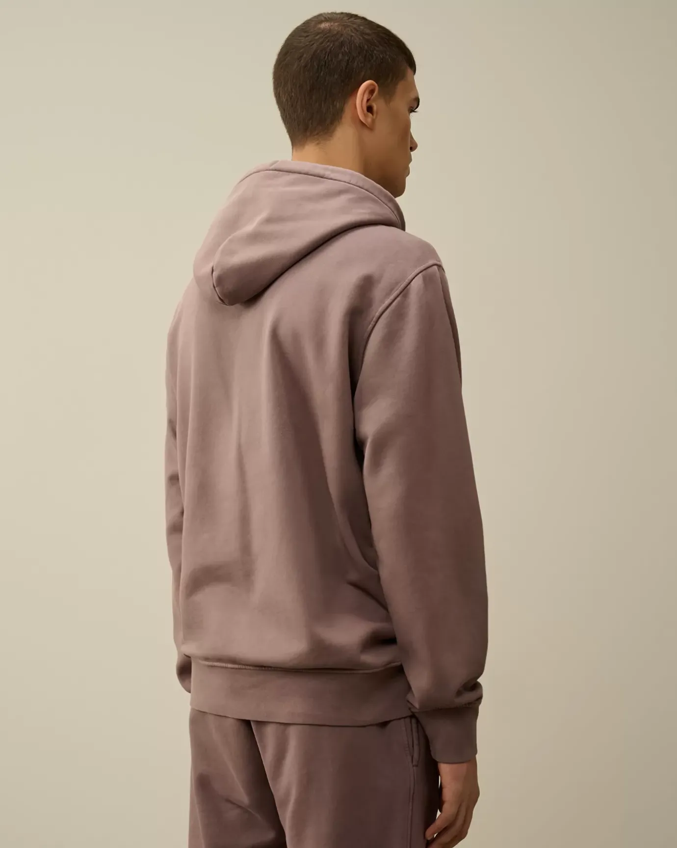 Sweatshirts<C.P. Company Brushed and Emerized Diagonal Fleece Logo Hooded Sweatshirt Purple Dove