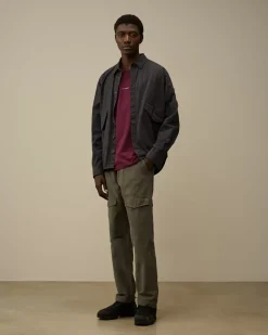 T-shirts & Polo<C.P. Company Brushed Jersey Logo Longsleeve T-Shirt Potent Purple