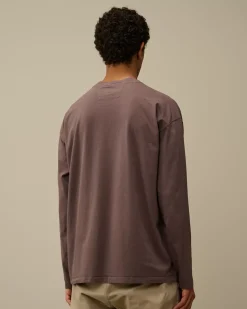 T-shirts & Polo<C.P. Company Brushed Jersey Mixed Boxy Longsleeve T-Shirt Boulevard – Violet