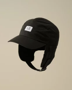 Hats<C.P. Company Chrome-R Earflap Hat Black