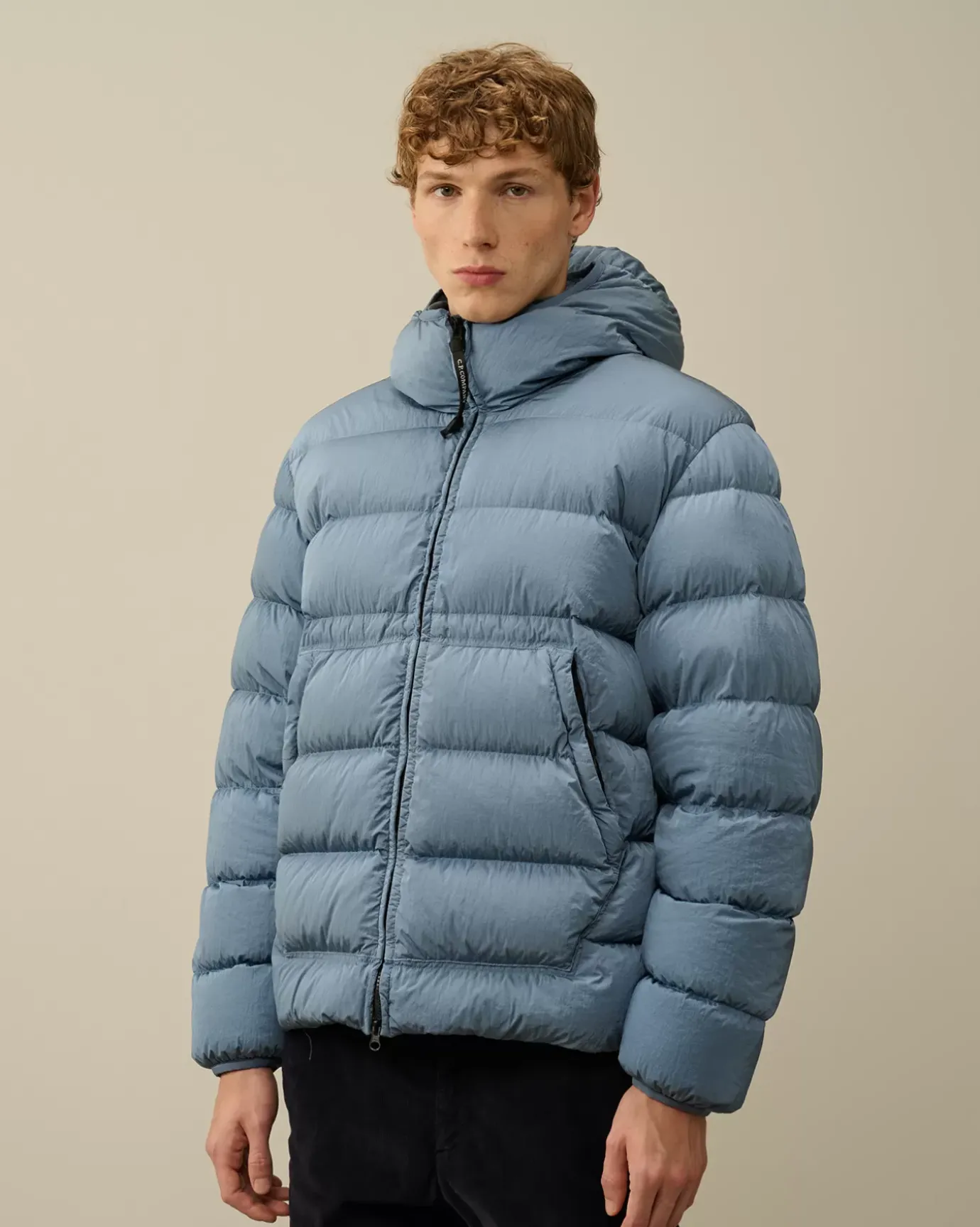 Jacket & Coats<C.P. Company Chrome-R Goggle Down Jacket Flint Stone – Blue