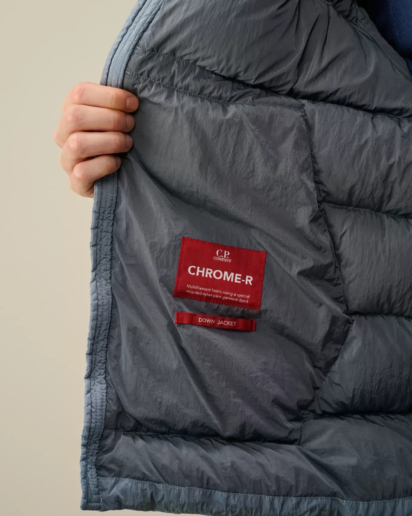 Jacket & Coats<C.P. Company Chrome-R Goggle Down Jacket Flint Stone – Blue