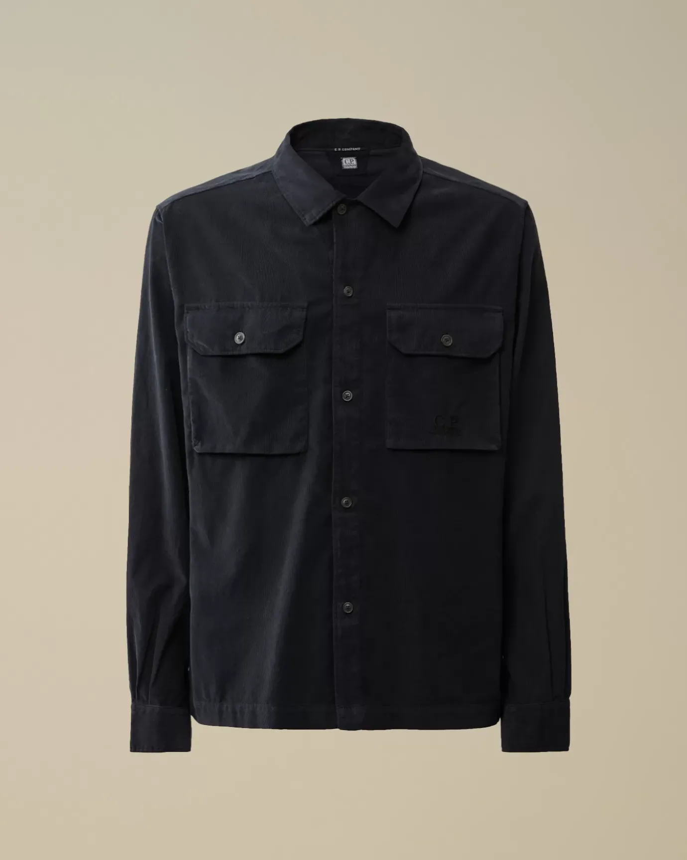 Overshirt<C.P. Company Corduroy Buttoned Overshirt Black Sand
