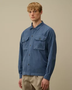 Overshirt<C.P. Company Corduroy Buttoned Overshirt Flint Stone – Blue