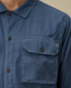 Overshirt<C.P. Company Corduroy Buttoned Overshirt Flint Stone – Blue