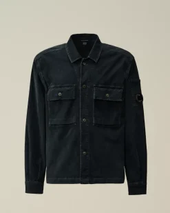 Overshirt<C.P. Company Corduroy Buttoned Utility Overshirt Total Eclipse – Blue