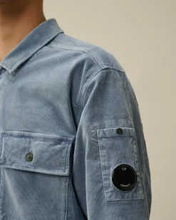 Overshirt<C.P. Company Corduroy Buttoned Utility Overshirt Flint Stone – Blue