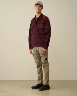 Overshirt<C.P. Company Corduroy Buttoned Utility Overshirt Potent Purple