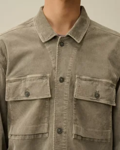 Overshirt<C.P. Company Corduroy Buttoned Utility Overshirt Walnut – Beige