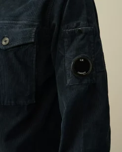 Shirt<C.P. Company Corduroy Lens Buttoned Shirt Total Eclipse – Blue