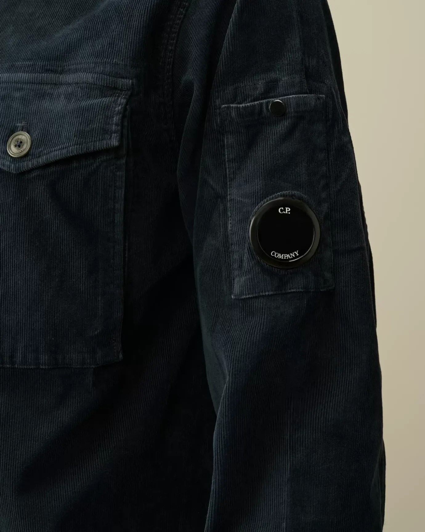 Shirt<C.P. Company Corduroy Lens Buttoned Shirt Total Eclipse – Blue