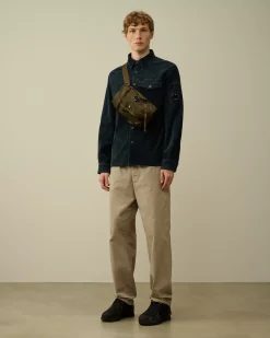 Shirt<C.P. Company Corduroy Lens Buttoned Shirt Total Eclipse – Blue