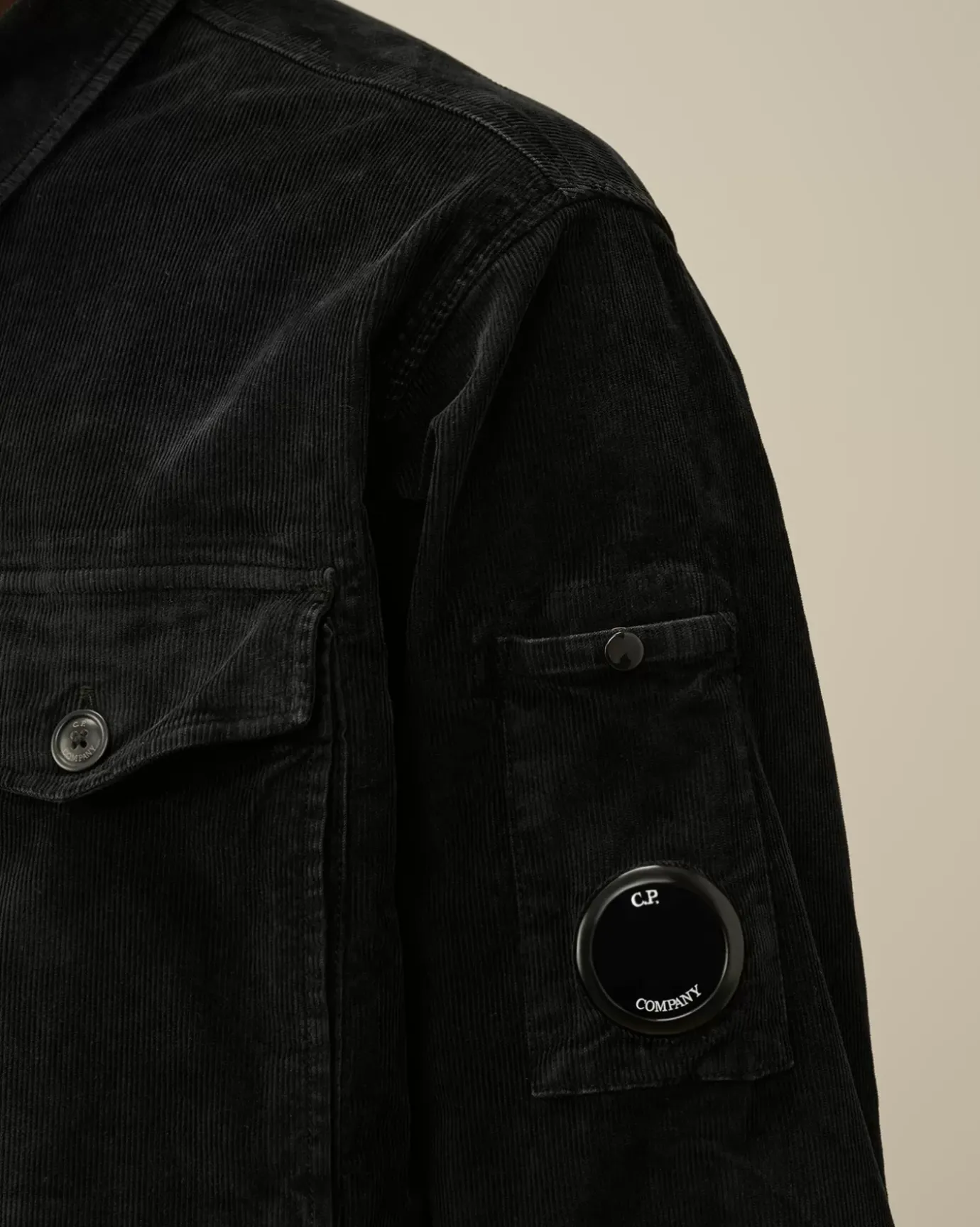 Shirt<C.P. Company Corduroy Lens Buttoned Shirt Black