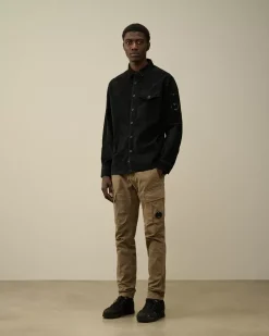 Shirt<C.P. Company Corduroy Lens Buttoned Shirt Black
