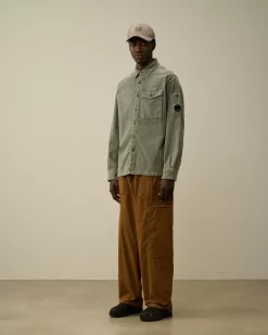 Shirt<C.P. Company Corduroy Lens Buttoned Shirt Grape Leaf – Green
