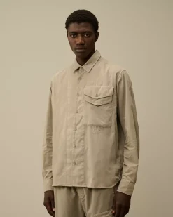 Shirt<C.P. Company Corduroy Single Pocket Shirt Vintage Khaki – Beige